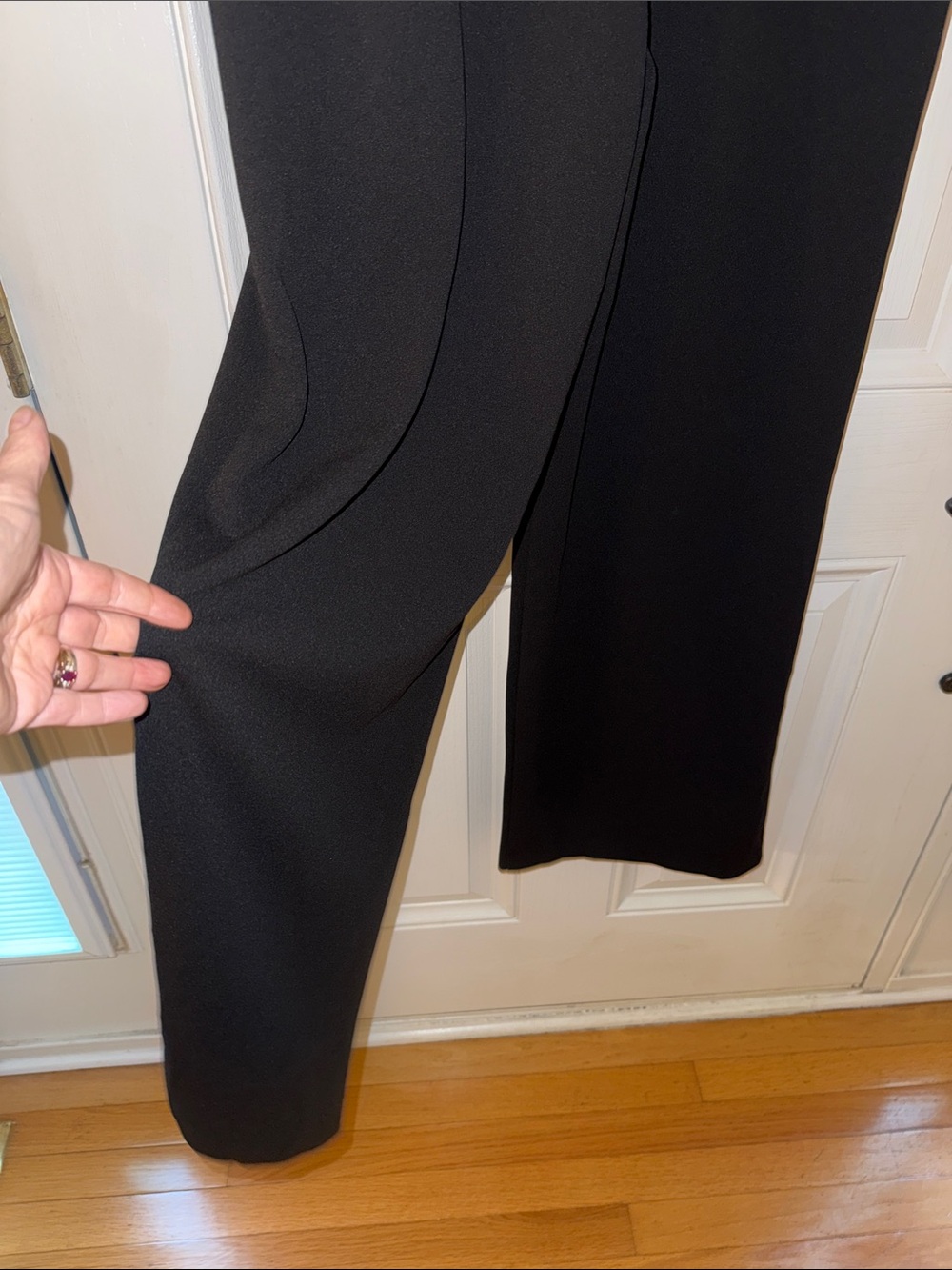 Xscape Gold Sequin Bodice Black Jumpsuit with Long Sleeves - Picture 6 of 6